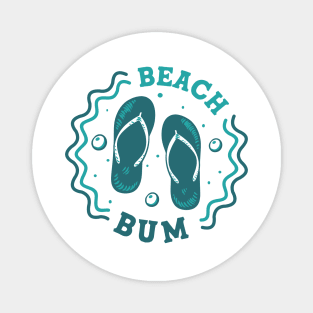 Beach Bum // Fun Summer Flip Flop Badge Magnet